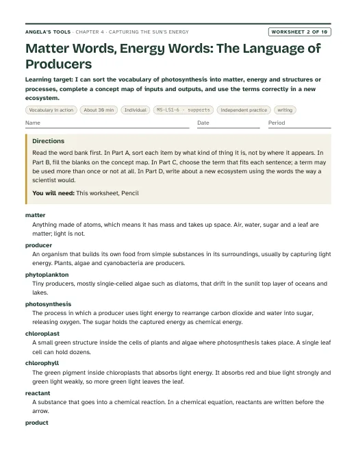 First page of Matter Words, Energy Words: The Language of Producers