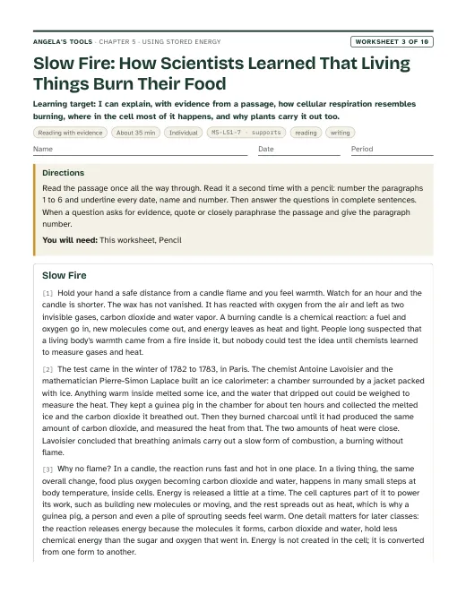 First page of Slow Fire: How Scientists Learned That Living Things Burn Their Food