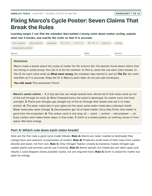 First page of Fixing Marco's Cycle Poster: Seven Claims That Break the Rules
