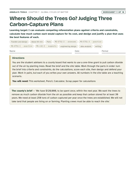 First page of Where Should the Trees Go? Judging Three Carbon-Capture Plans