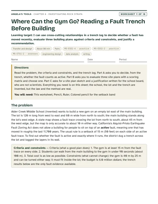 First page of Where Can the Gym Go? Reading a Fault Trench Before Building