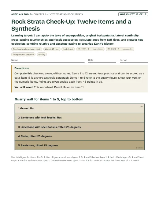 First page of Rock Strata Check-Up: Twelve Items and a Synthesis