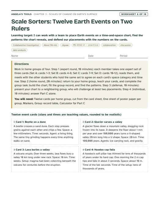 First page of Scale Sorters: Twelve Earth Events on Two Rulers