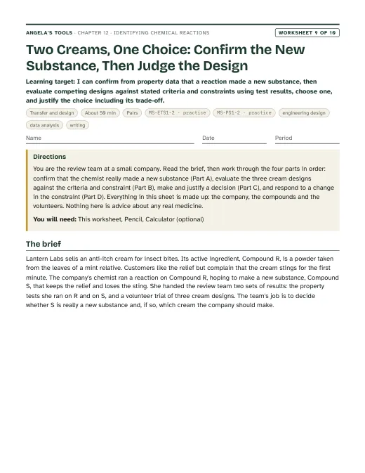 First page of Two Creams, One Choice: Confirm the New Substance, Then Judge the Design