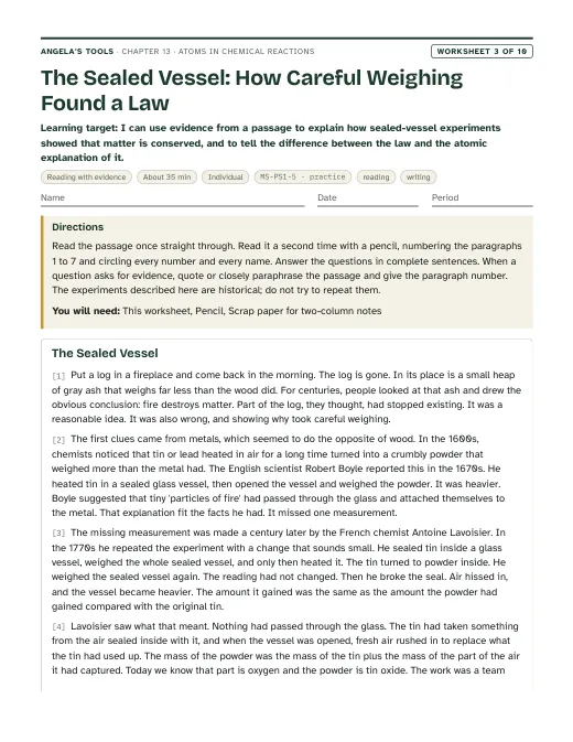 First page of The Sealed Vessel: How Careful Weighing Found a Law