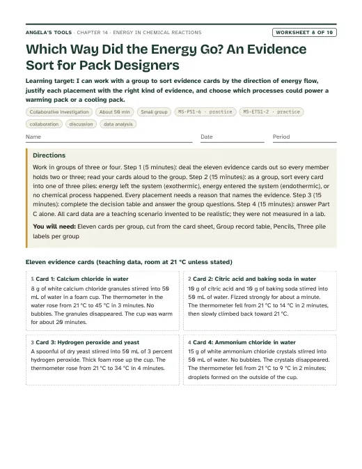 First page of Which Way Did the Energy Go? An Evidence Sort for Pack Designers