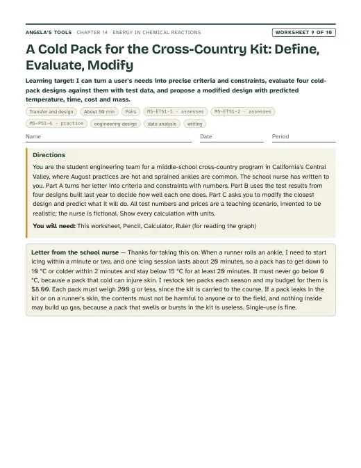 First page of A Cold Pack for the Cross-Country Kit: Define, Evaluate, Modify