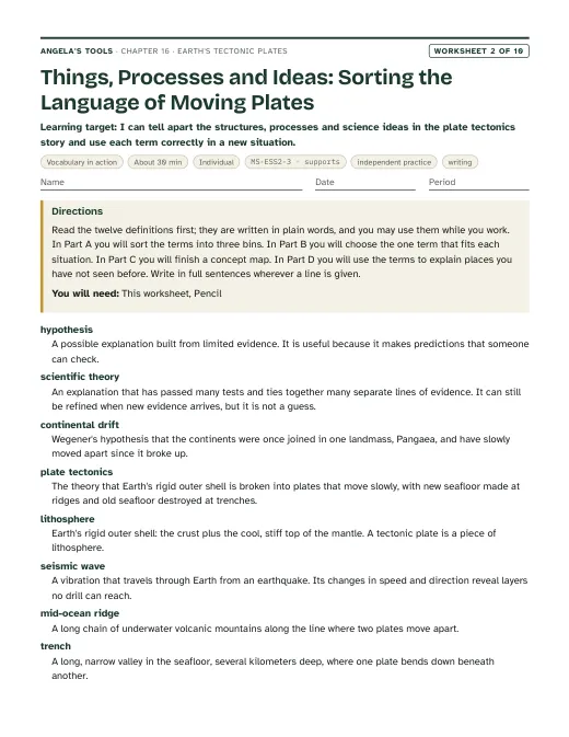 First page of Things, Processes and Ideas: Sorting the Language of Moving Plates
