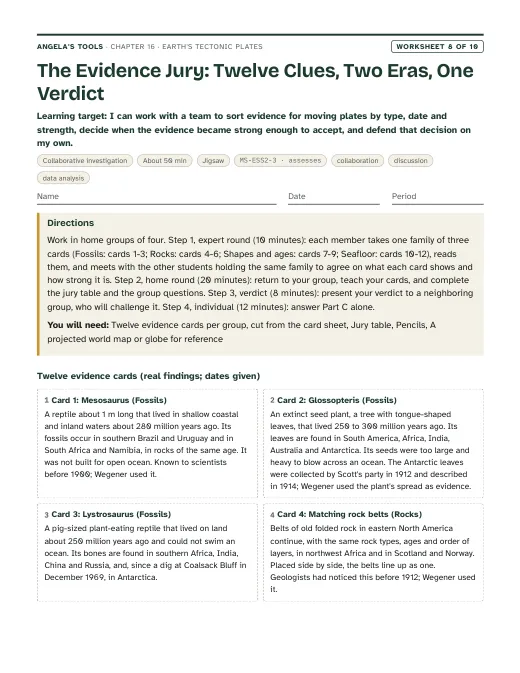 First page of The Evidence Jury: Twelve Clues, Two Eras, One Verdict