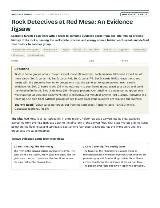 First page of Rock Detectives at Red Mesa: An Evidence Jigsaw