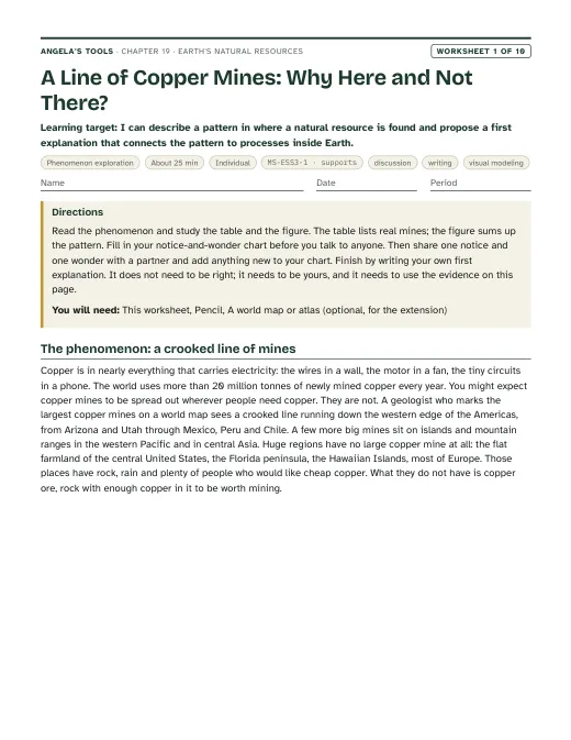 First page of A Line of Copper Mines: Why Here and Not There?
