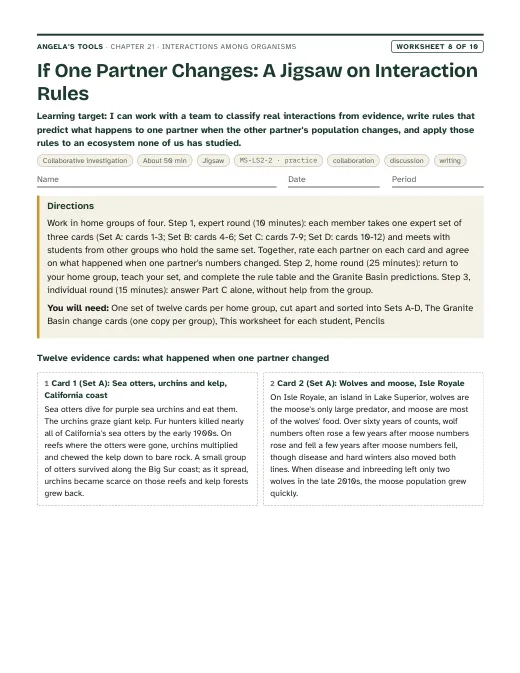 First page of If One Partner Changes: A Jigsaw on Interaction Rules