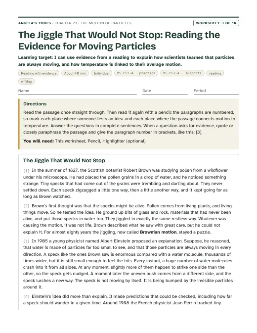 First page of The Jiggle That Would Not Stop: Reading the Evidence for Moving Particles