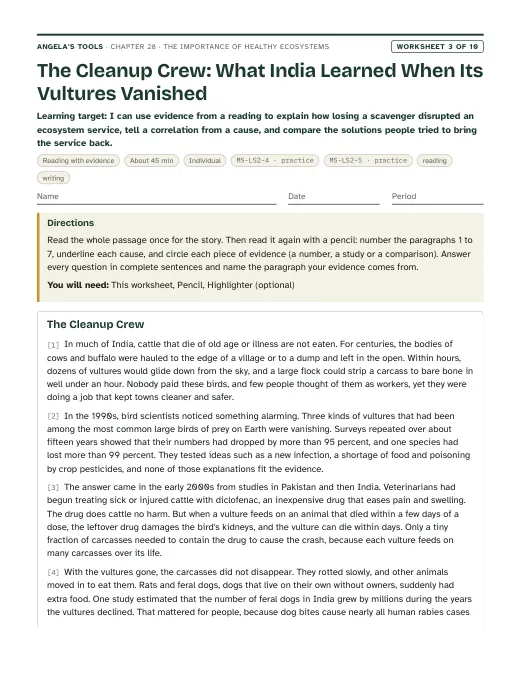 First page of The Cleanup Crew: What India Learned When Its Vultures Vanished