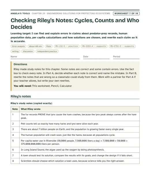 First page of Checking Riley's Notes: Cycles, Counts and Who Decides